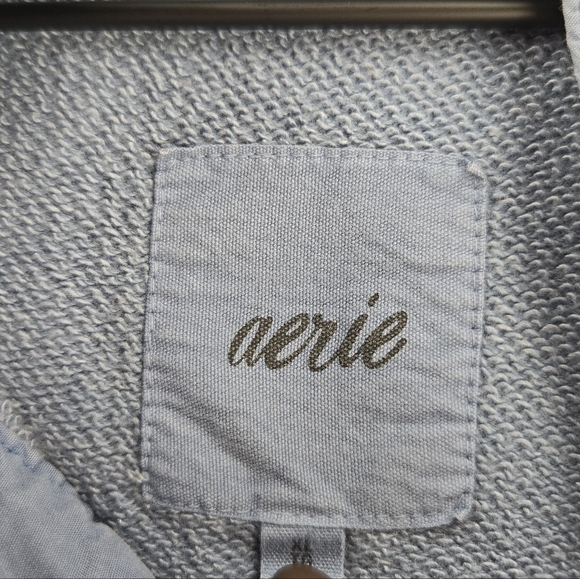 Aerie Blue Button Pullover Sweatshirt Women XL - Picture 4 of 8